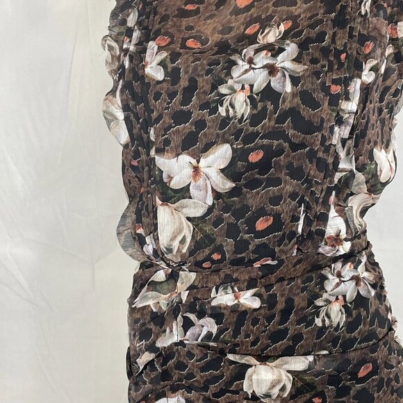 AllSaints Hali Alessandra Animal Print Mini Dress • Size 2 • Brown - Picture 5 of 8